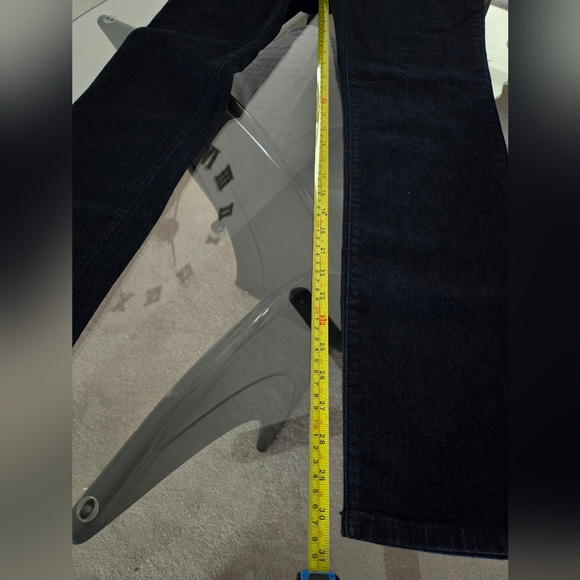 Vtg 90s NYDJ Womens Sz 2 Petite Dark Blue Denim Marilyn Straight Lift Tuck Jeans - Picture 5 of 5